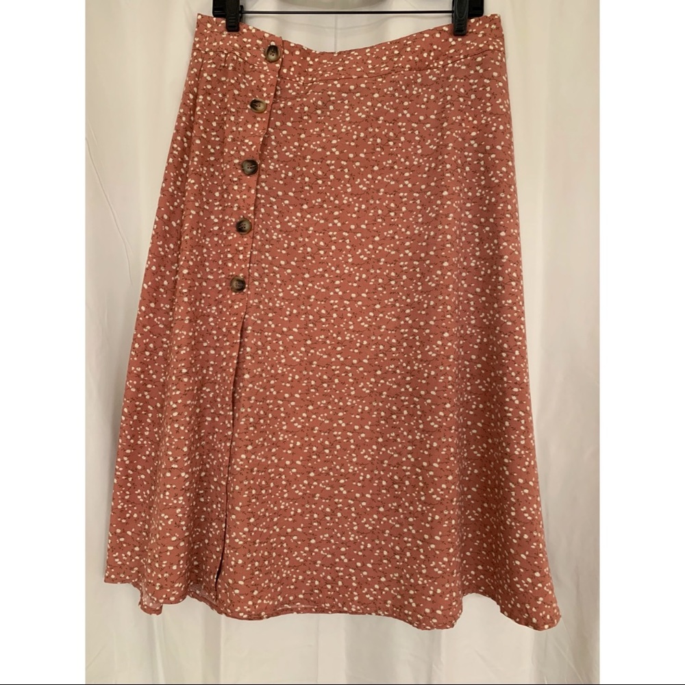 Ditsy floral midi skirt